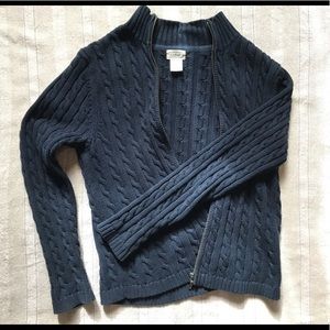 LL Bean small navy zip sweater